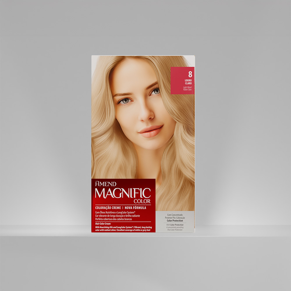 Kit Coloração Amend Magnific Color 8.0 Louro Claro